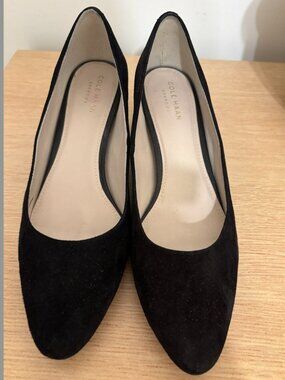 Cole Haan Women's Black Suede 2" Block Heels - Size 7.5B